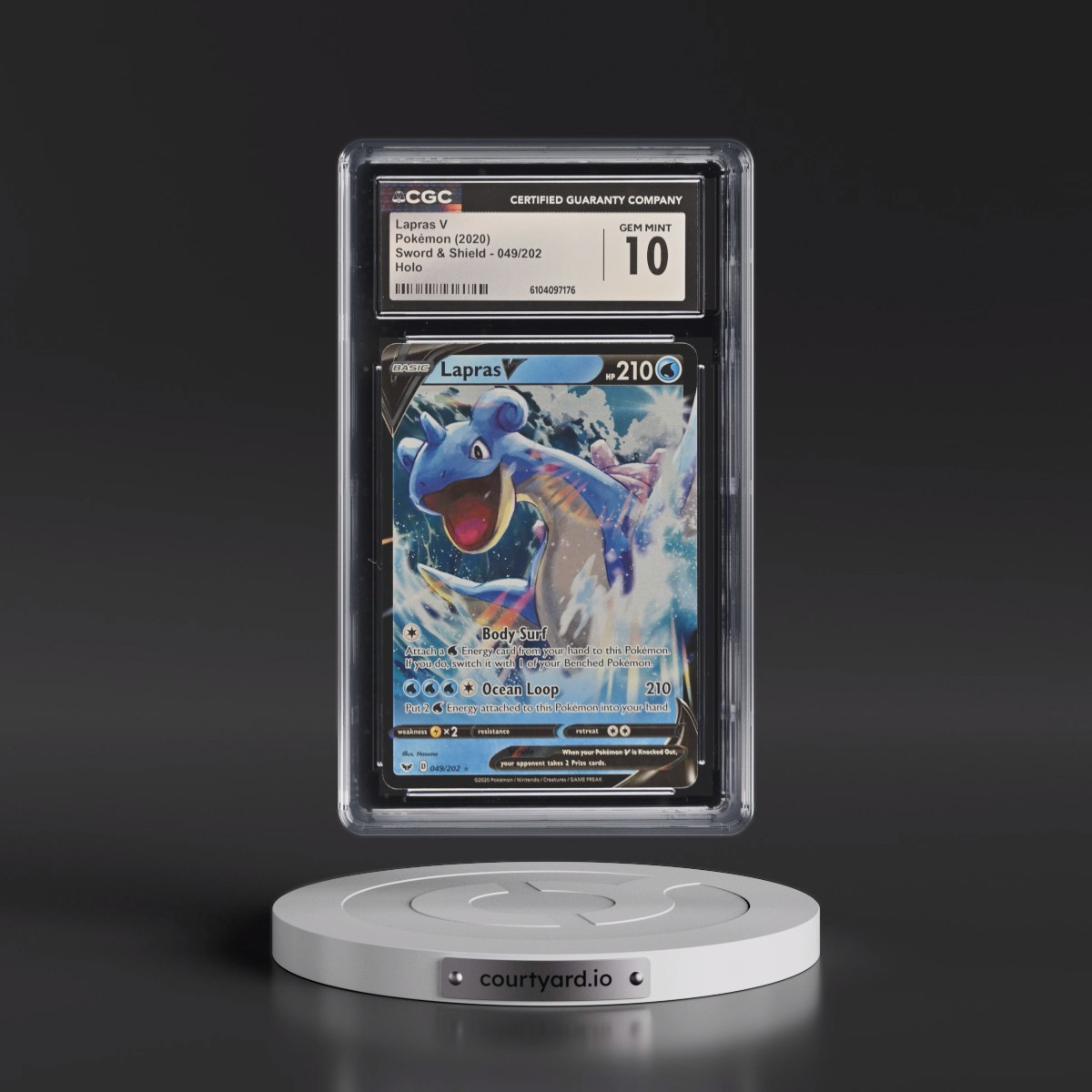 2020 Sword & Shield #049/202 Lapras V - Holo (CGC 10 GEM MINT)