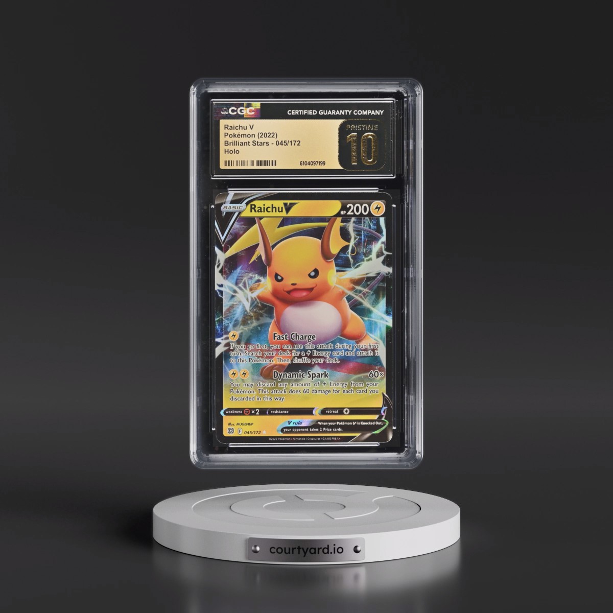 2022 Brilliant Stars #045/172 Raichu V - Holo Ultra Rare (CGC 10 PRISTINE)