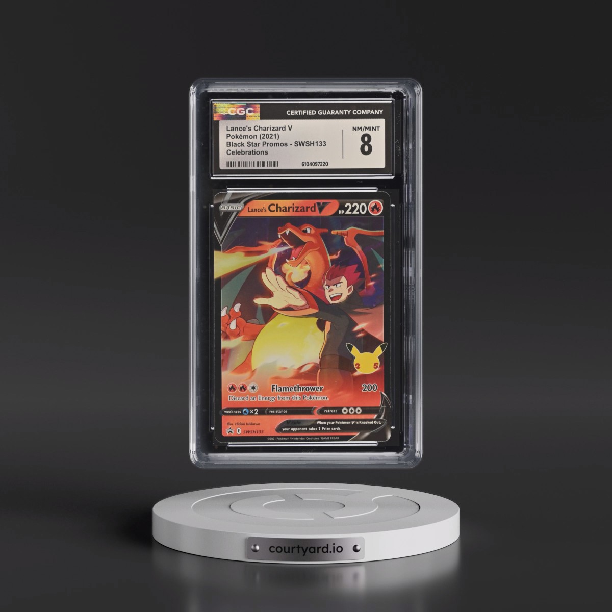 2017 Black Star Promos - Sword & Shield #SWSH133 Lance's Charizard V - Celebrations (Holo) (CGC 8 NM-MT)