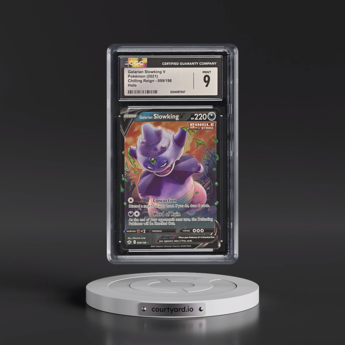 2021 Chilling Reign #099/198 Galarian Slowking V - Holo (CGC 9 MINT)