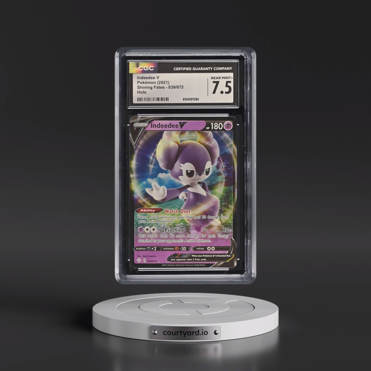 2021 Shining Fates #039/072 Indeedee V - Holo (CGC 7.5 NM+)