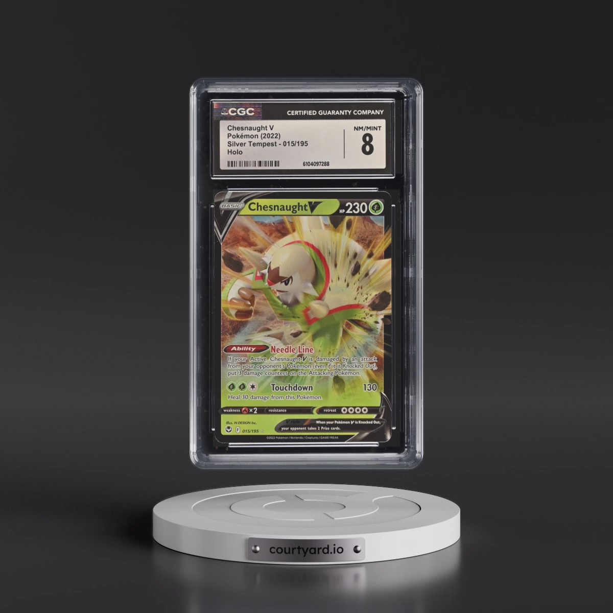 2022 Silver Tempest #015/195 Chesnaught V - Holo (CGC 8 NM-MT)