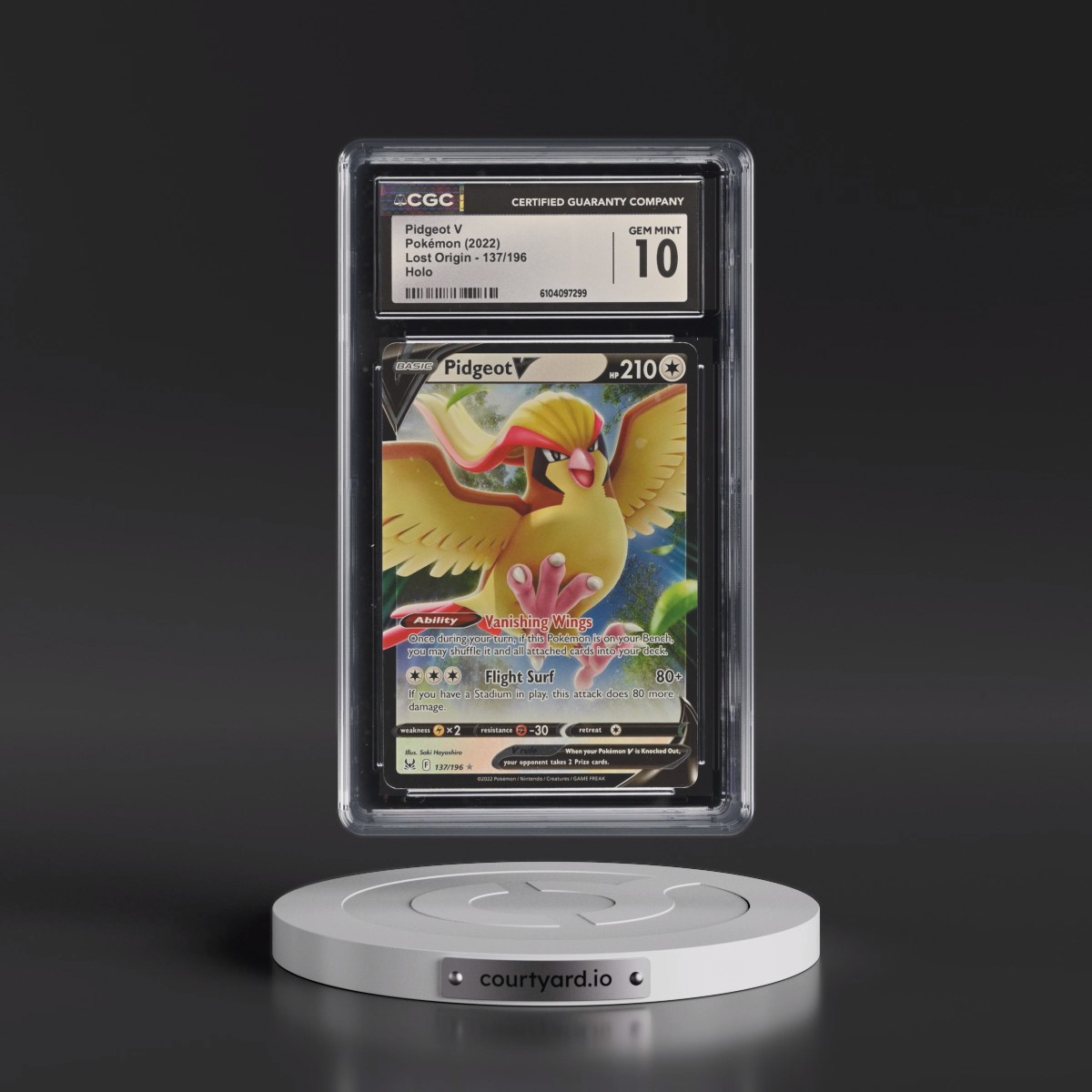 2022 Lost Origin #137/196 Pidgeot V - Holo (CGC 10 GEM MINT)