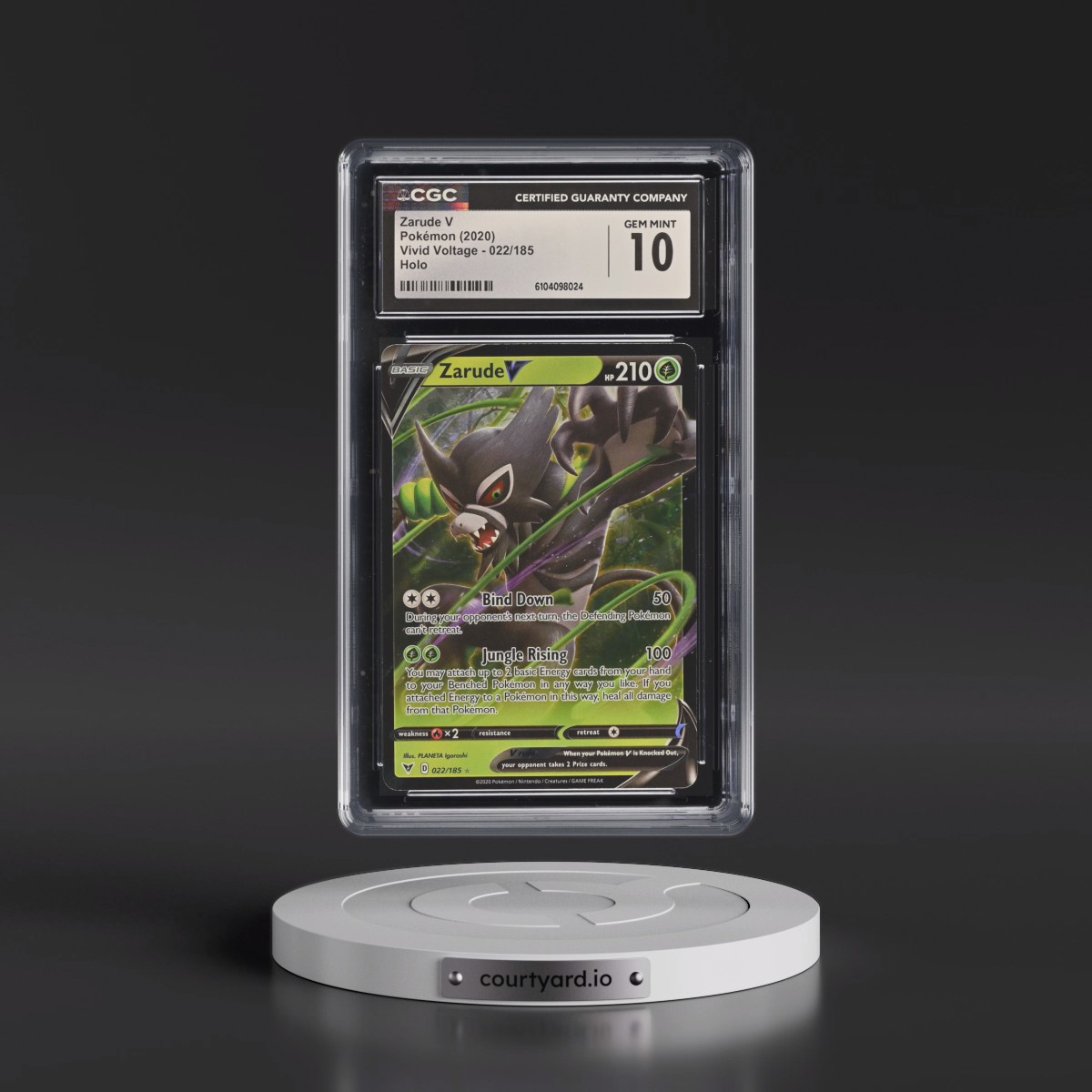 2020 Vivid Voltage #022/185 Zarude V - Holo (CGC 10 GEM MINT)