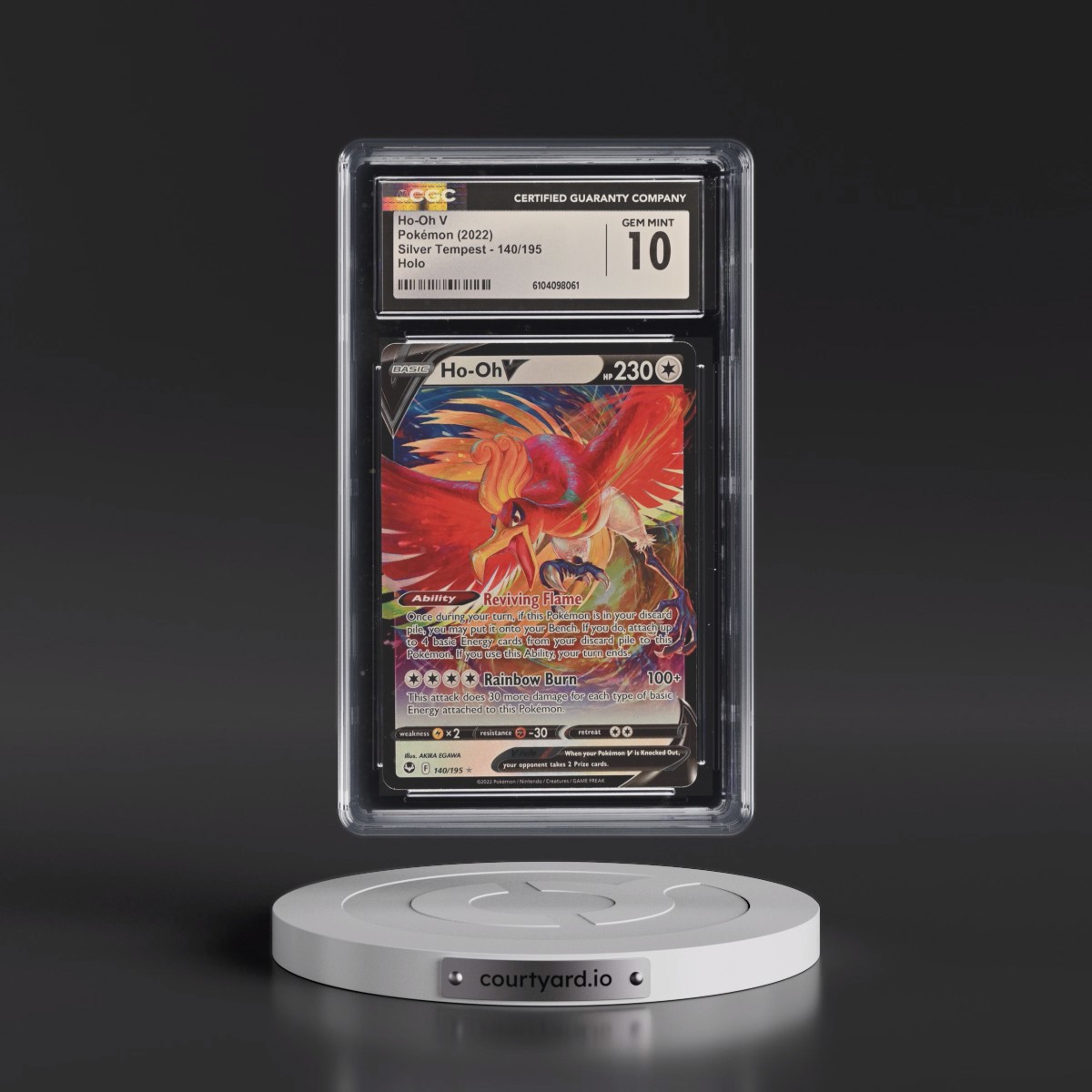 2022 Silver Tempest #140/195 Ho-Oh V - Holo (CGC 10 GEM MINT)