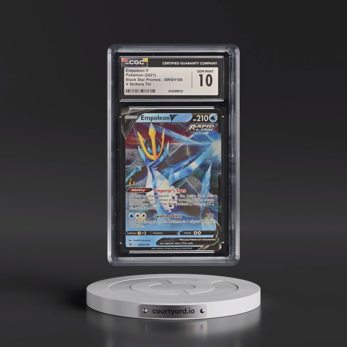2017 Black Star Promos - Sword & Shield #SWSH108 Empoleon V - V Strikers Tin (Holo) (CGC 10 GEM MINT)