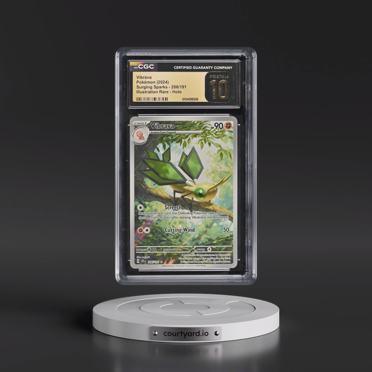 2024 Pokémon Ssp EN-Surging Sparks #206 Vibrava - Illustration Rare (CGC 10 PRISTINE)