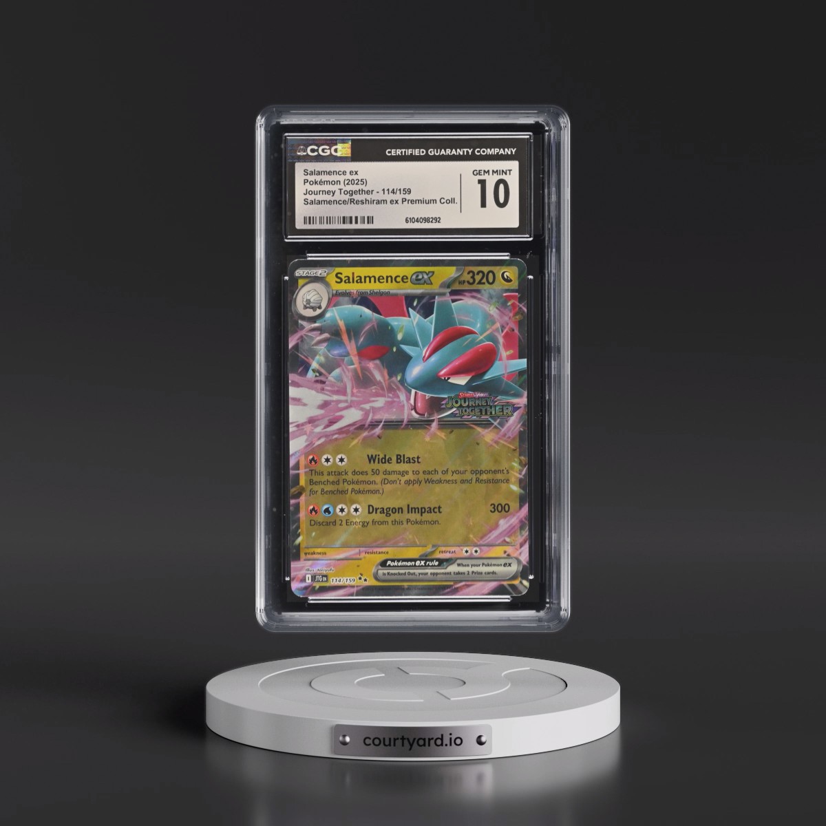 2025 Journey Together - JTG EN #114/159 Salamence ex - Salamence & Reshiram ex Premium Collection (CGC 10 GEM MINT)