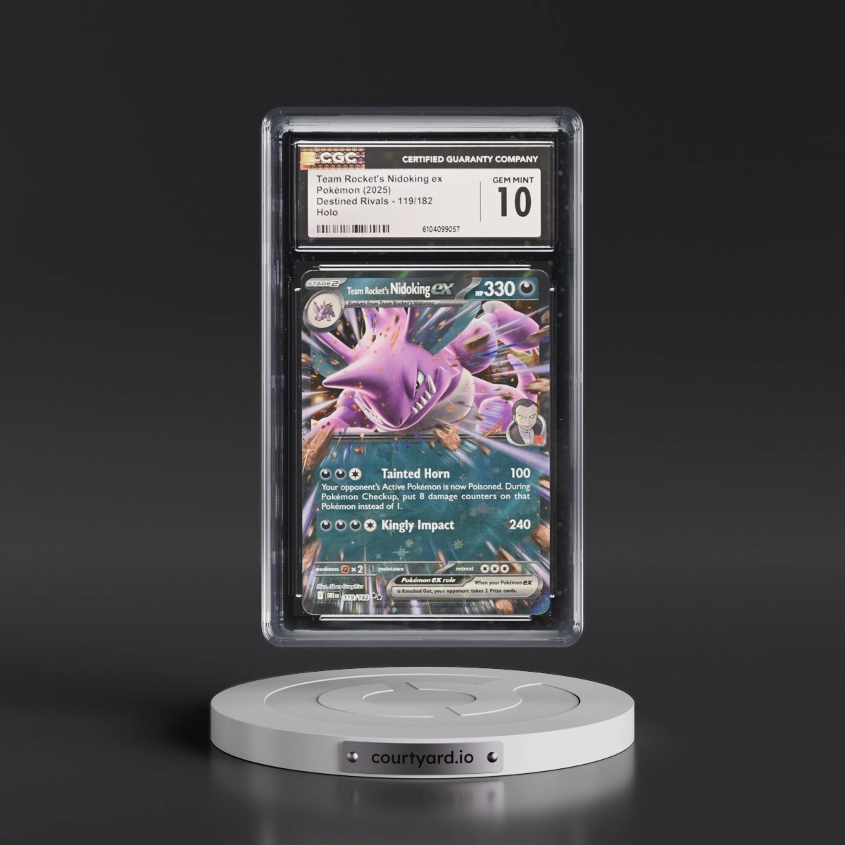 2025 Pokémon Dri EN-Destined Rivals #119 Team Rocket's Nidoking EX - Holo (CGC 10 GEM MINT)