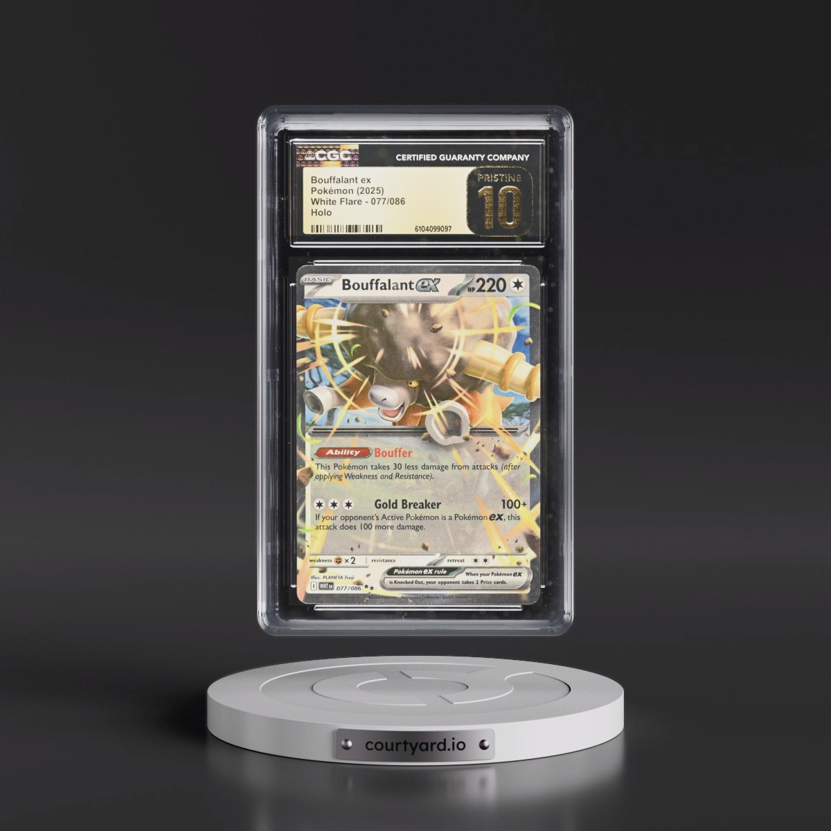 2025 White Flare - WHT EN #077/086 Bouffalant ex - Holo (CGC 10 PRISTINE)