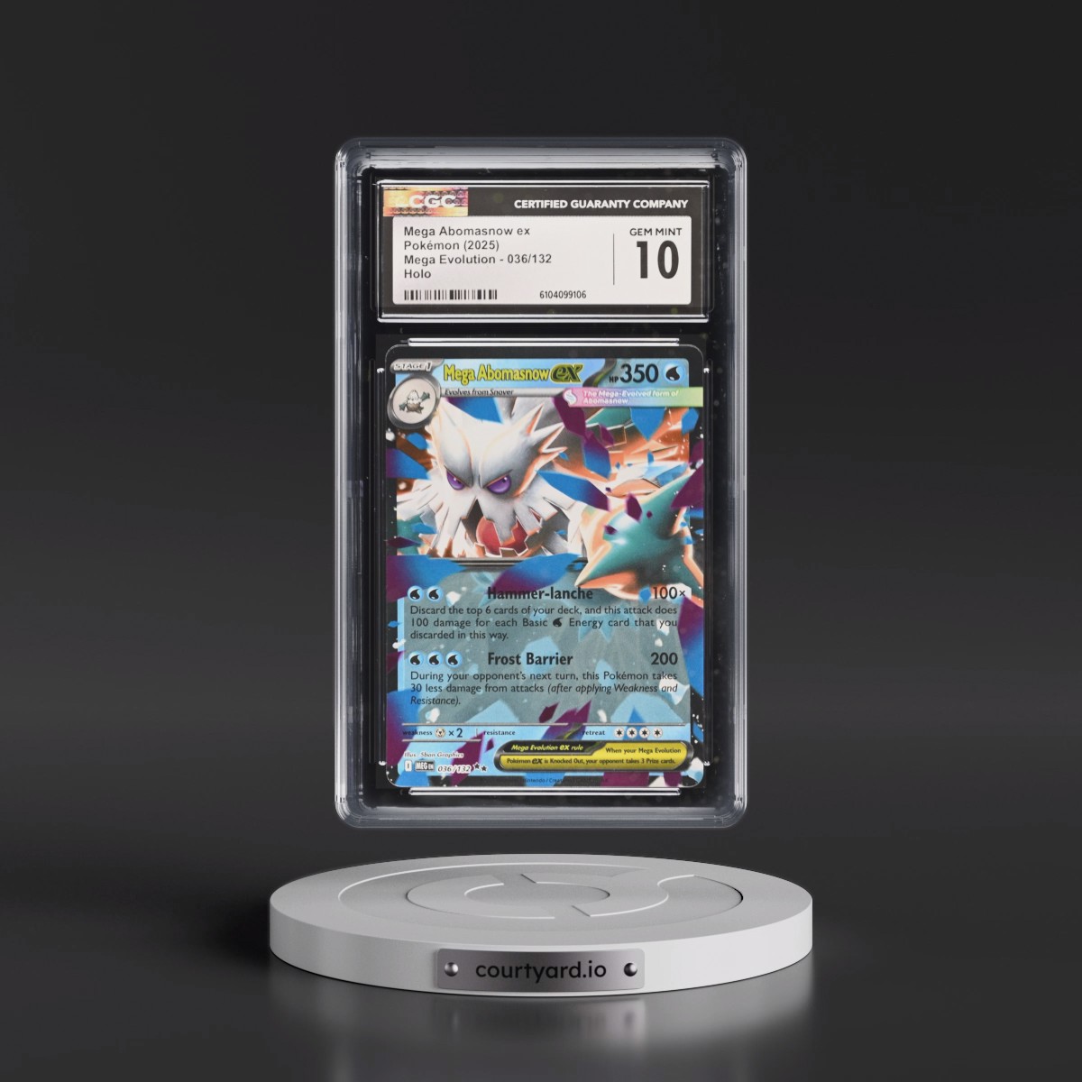 2025 Mega Evolution - MEG EN #036/132 Mega Abomasnow ex - Holo (CGC 10 GEM MINT)