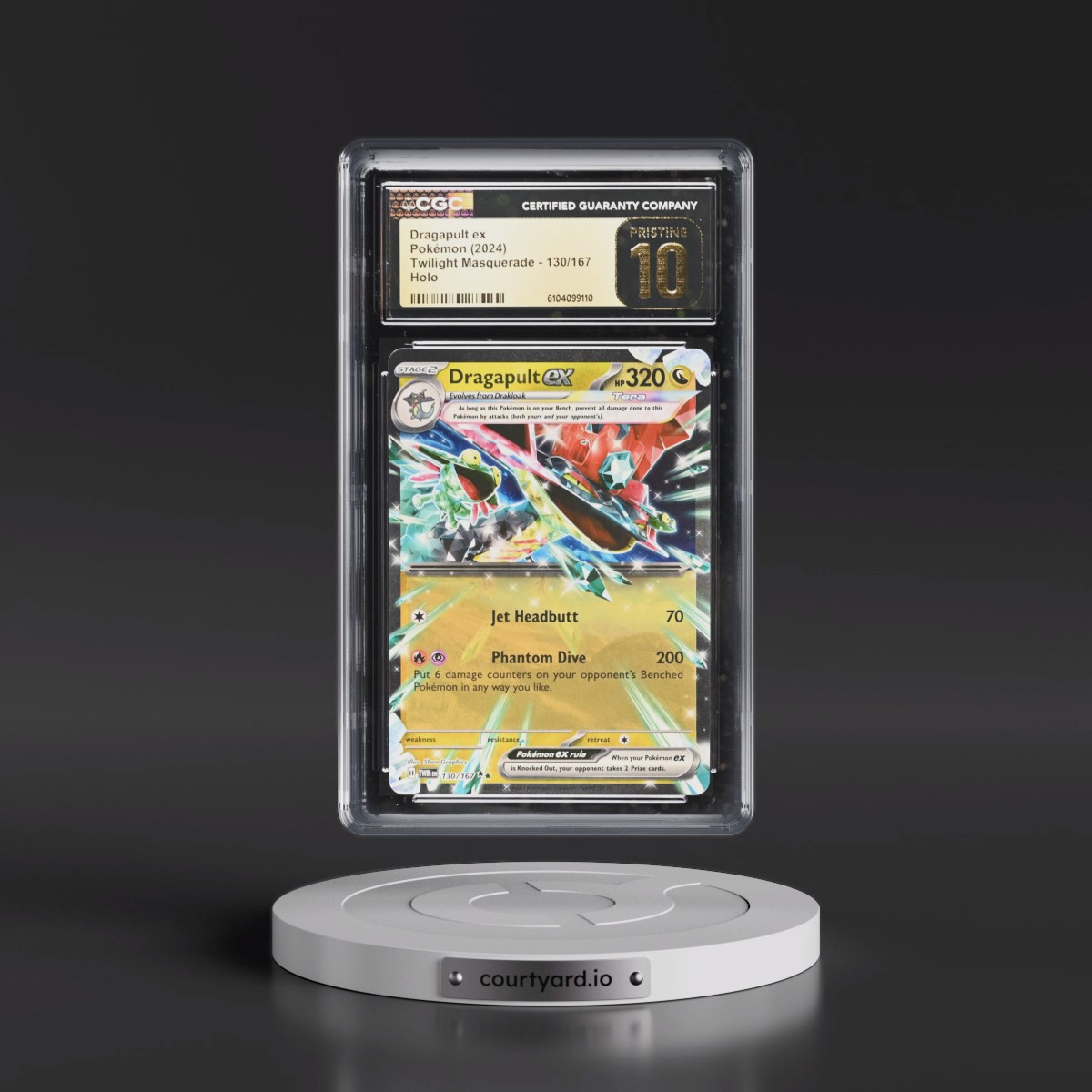 2024 Pokémon Twm EN-Twilight Masquerade #130 Dragapult EX - Holo (CGC 10 PRISTINE)