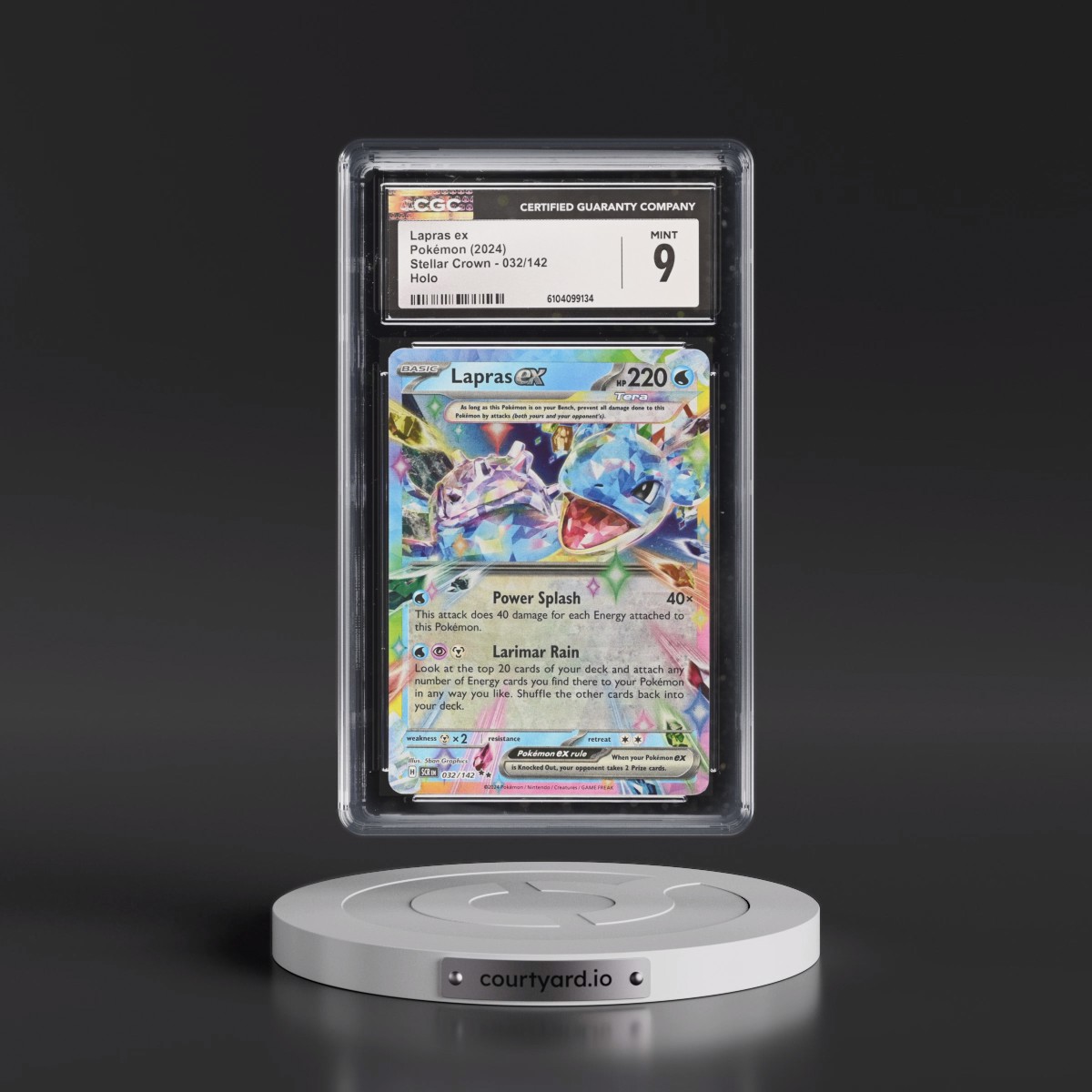 2024 Stellar Crown - SCR EN #032/142 Lapras ex - Holo (CGC 9 MINT)