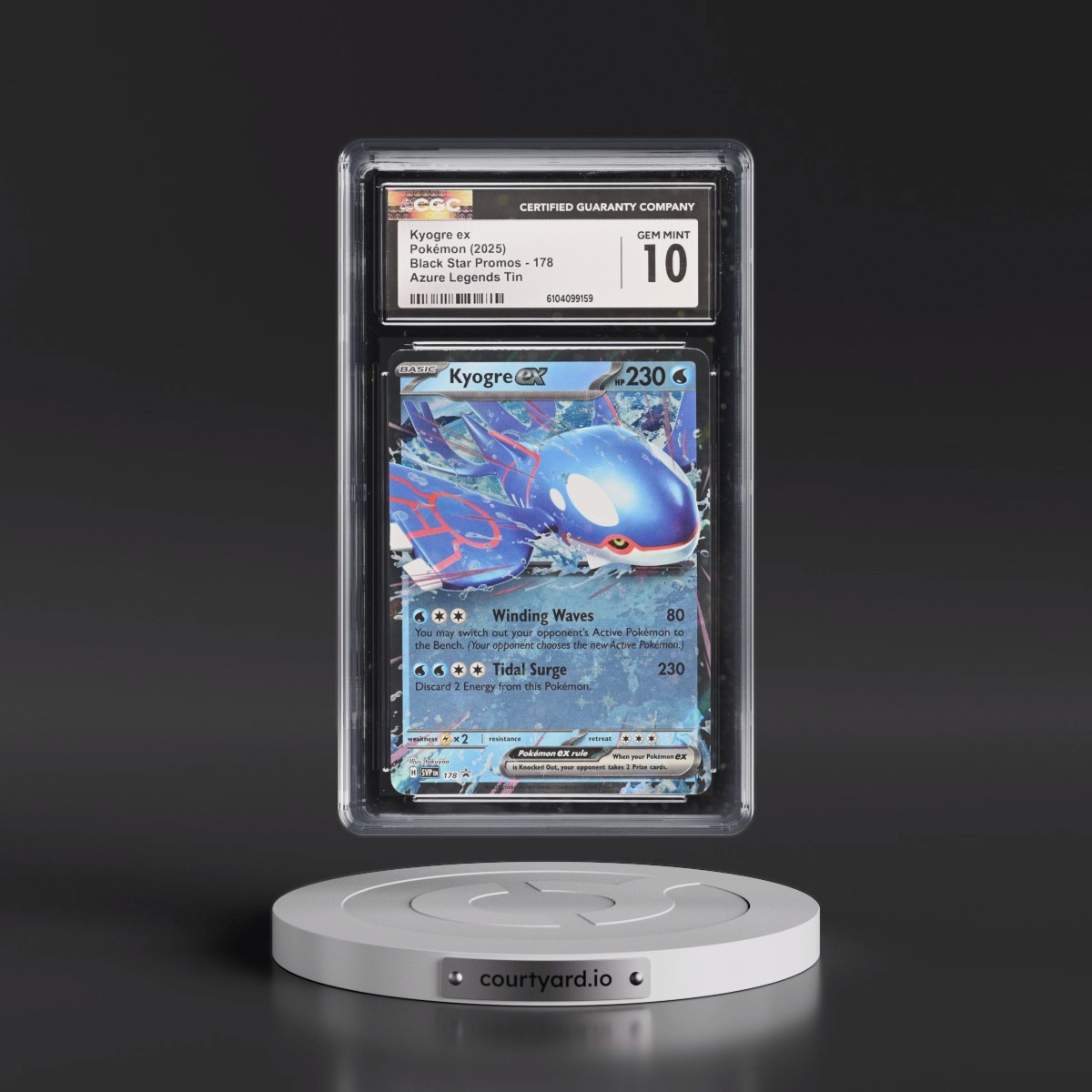2023 Black Star Promos - Scarlet & Violet SVP EN #178 Kyogre ex - Azure Legends Tin (Holo) (CGC 10 GEM MINT)