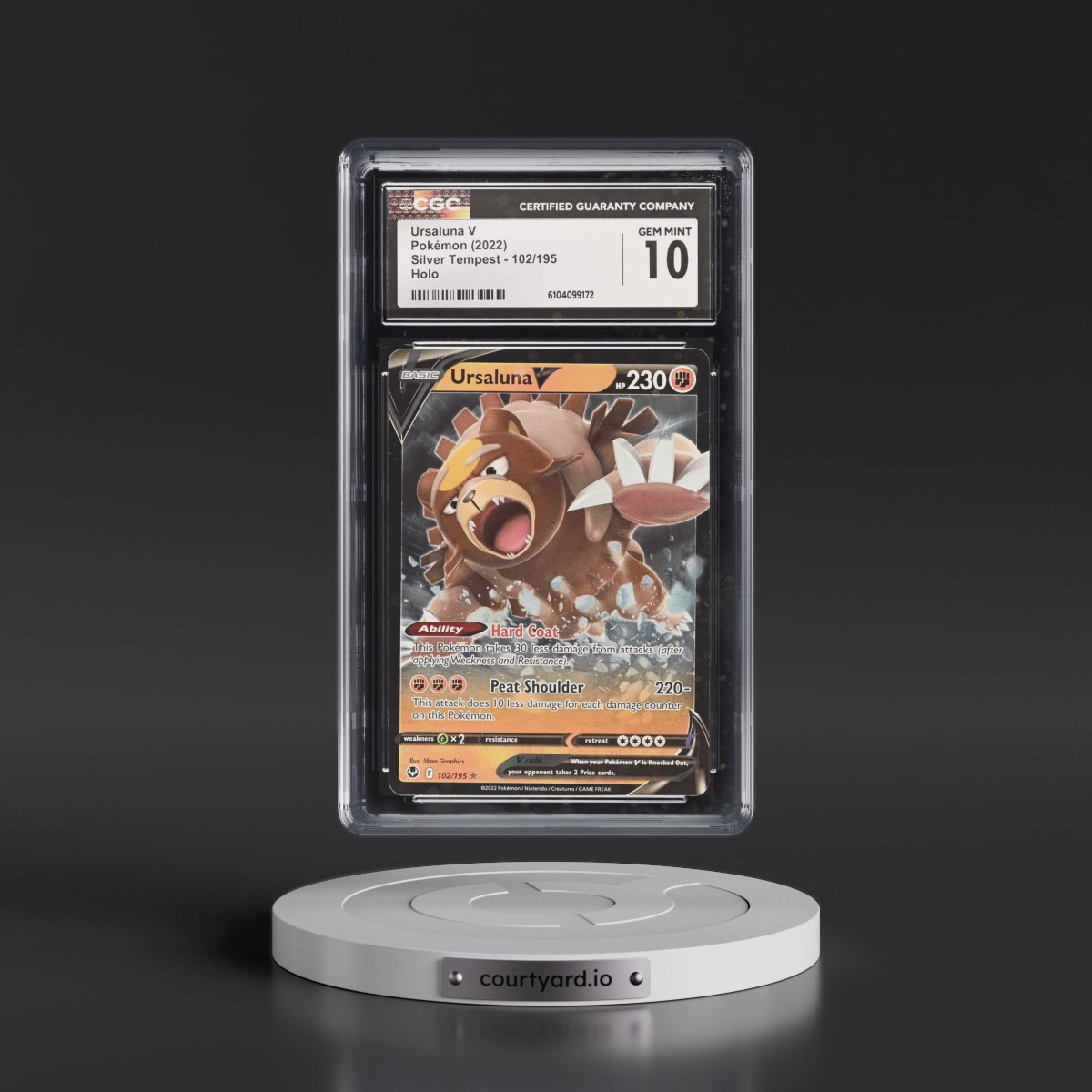 2022 Silver Tempest #102/195 Ursaluna V - Holo (CGC 10 GEM MINT)