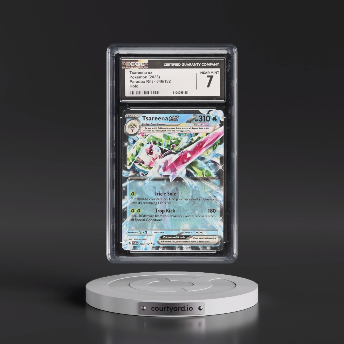 2023 Pokémon Par EN-Paradox Rift #046 Tsareena EX - Holo (CGC 7 NM)