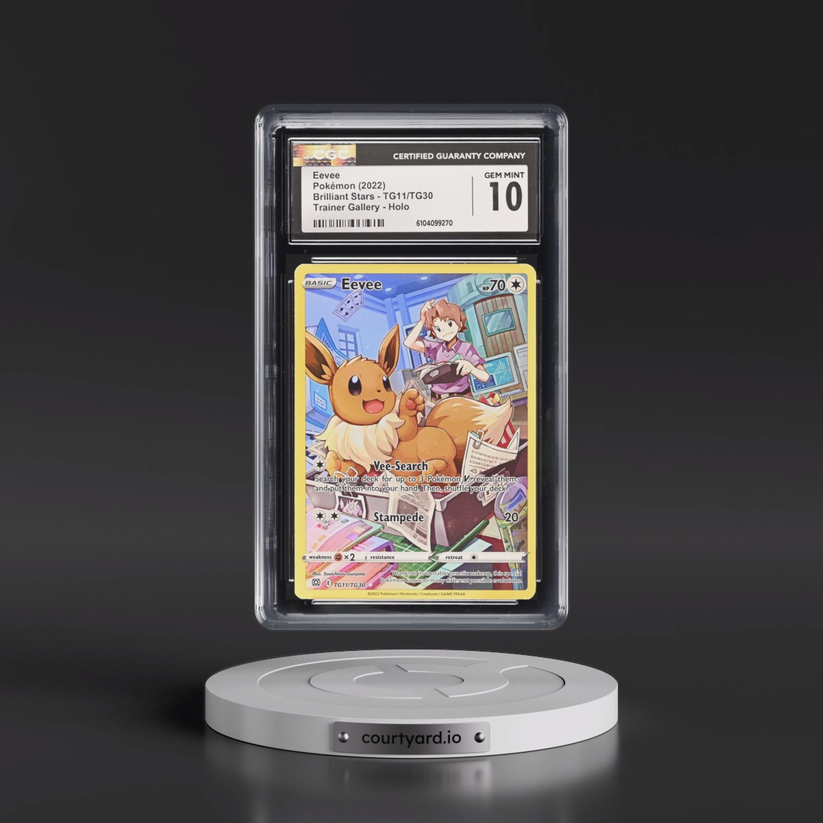 2022 Brilliant Stars #TG11/TG30 Eevee - Trainer Gallery Holo (CGC 10 GEM MINT)