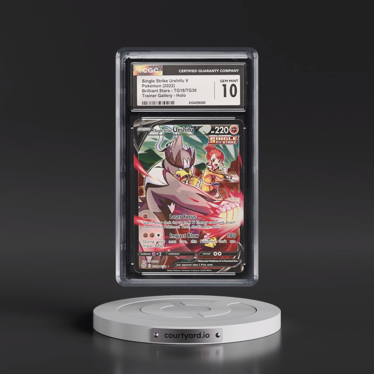 2022 Brilliant Stars #TG18/TG30 Single Strike Urshifu V - Trainer Gallery Holo (CGC 10 GEM MINT)