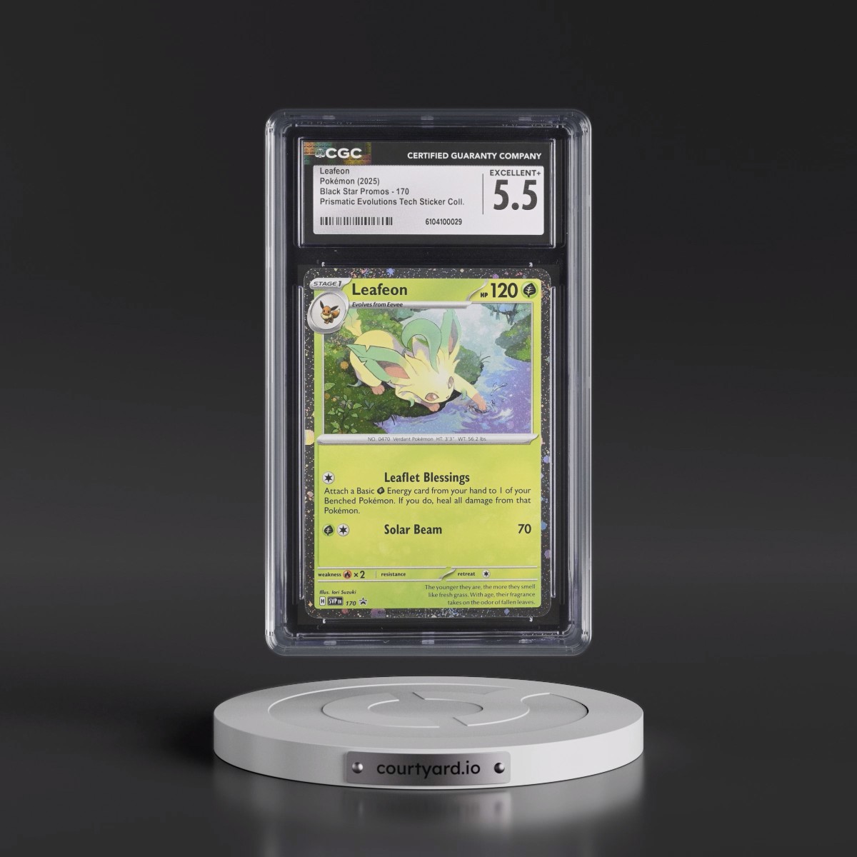 2025 Pokémon Svp EN-SV Black Star Promo #170 Leafeon - Prismatic Evolutions Tech Sticker Collection (CGC 5.5 EX+)