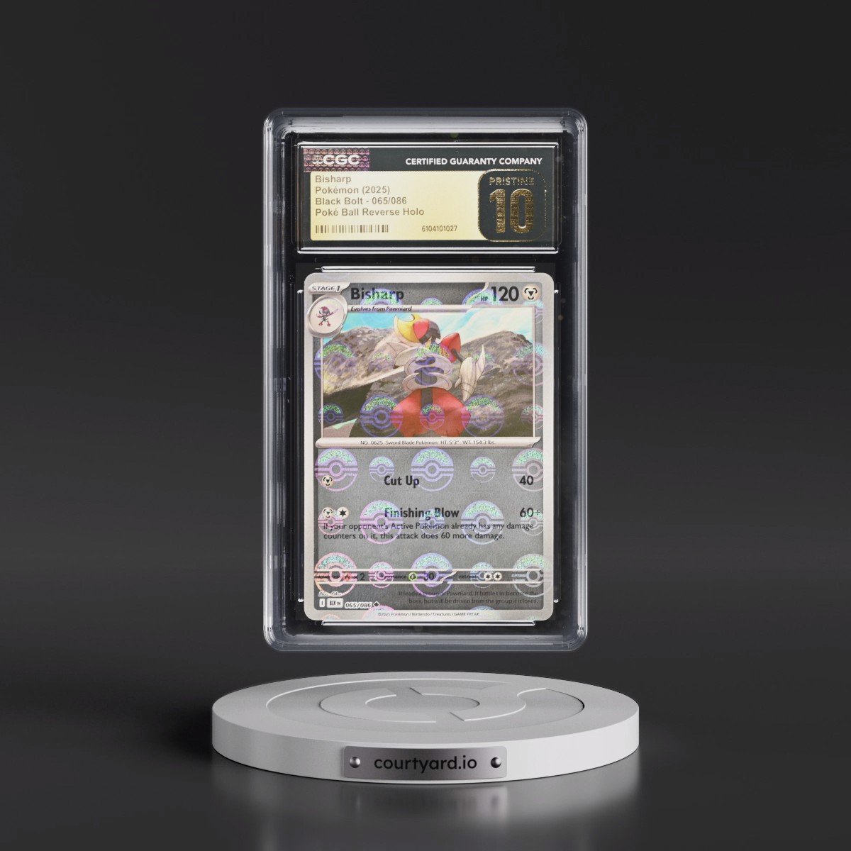 2025 Black Bolt - BLK EN #065/086 Bisharp - Reverse Holo Poké Ball (CGC 10 PRISTINE)