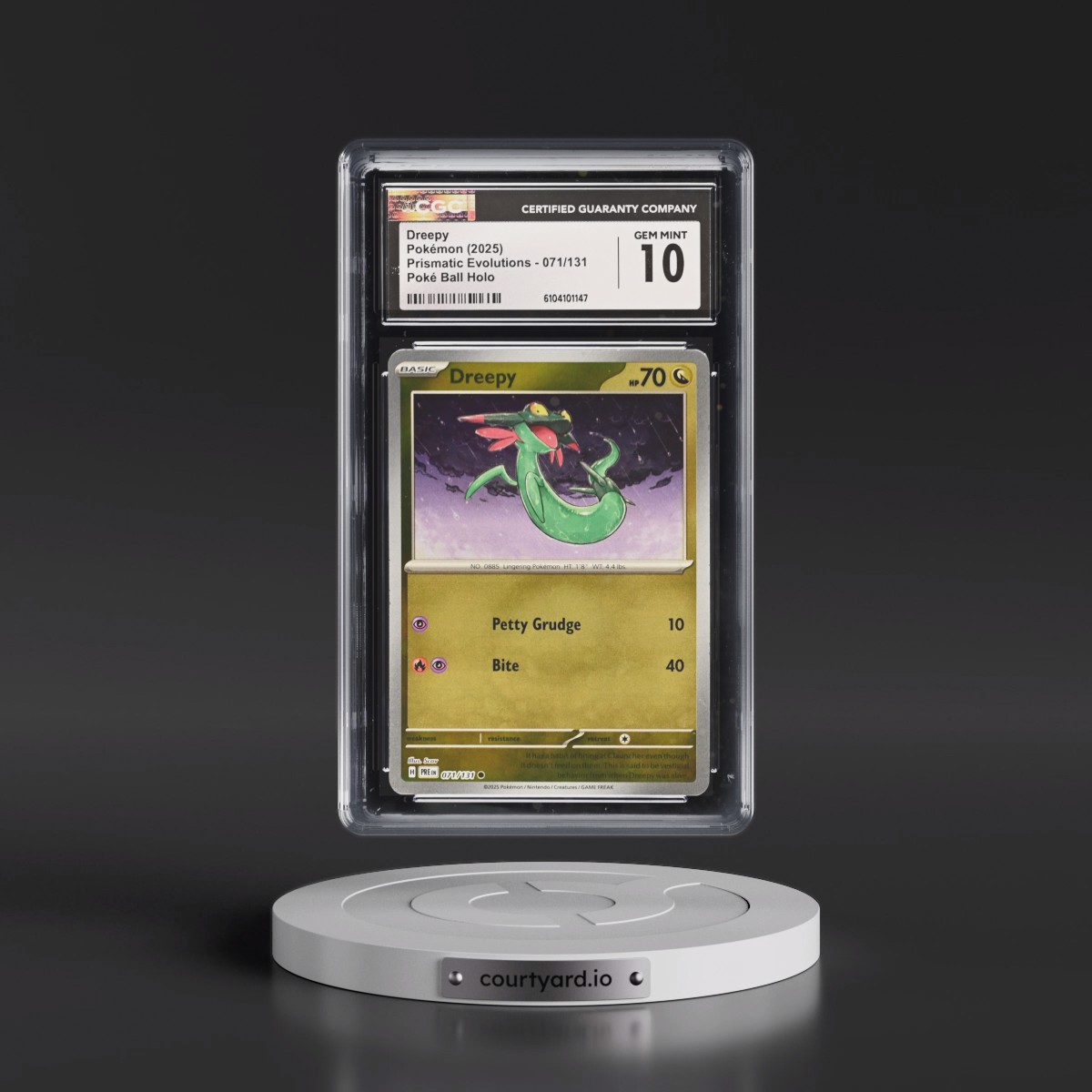 2024 Prismatic Evolutions - PRE EN #071/131 Dreepy - Poké Ball Holo (CGC 10 GEM MINT)