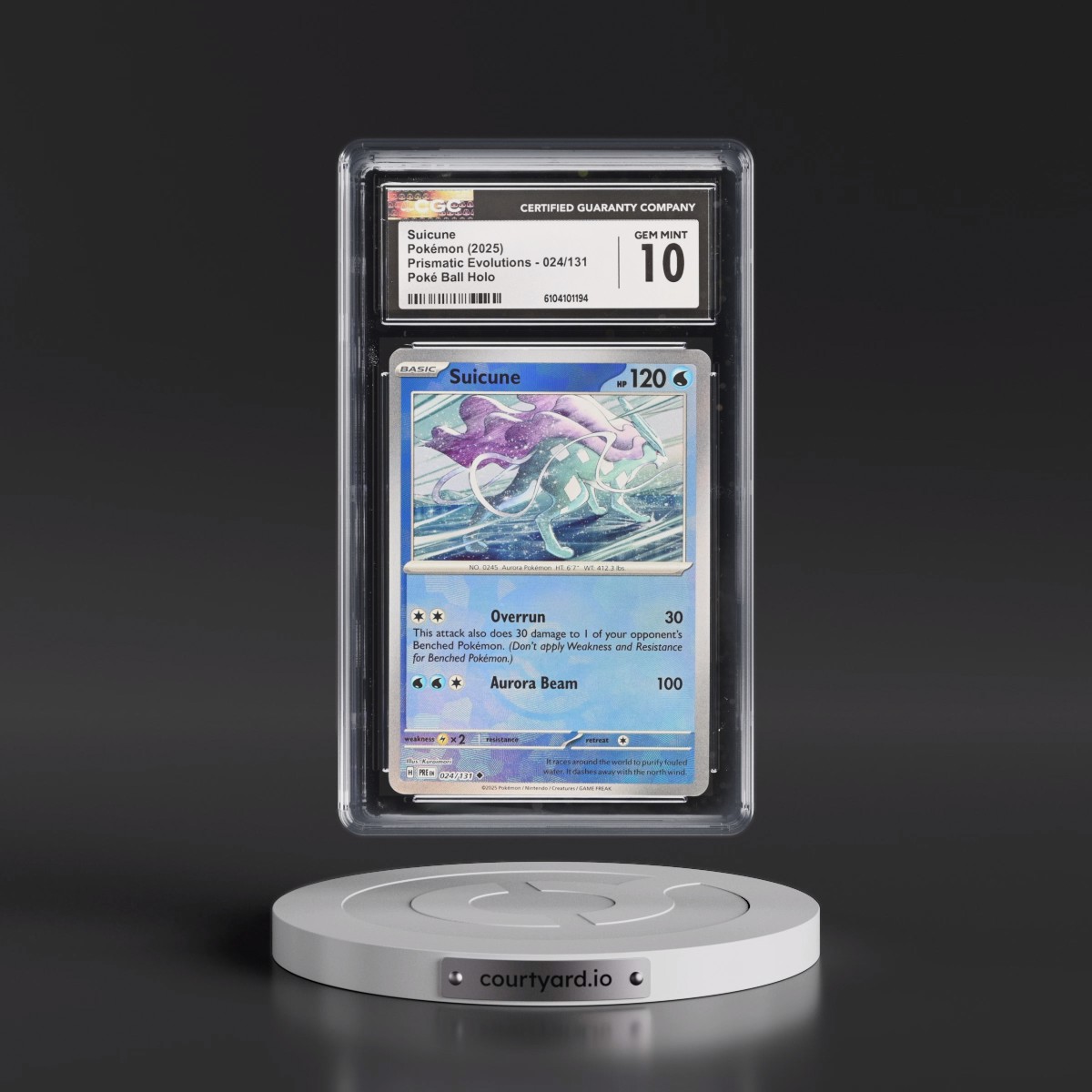 2025 Prismatic Evolutions - PRE EN #024/131 Suicune - Poké Ball Holo (CGC 10 GEM MINT)