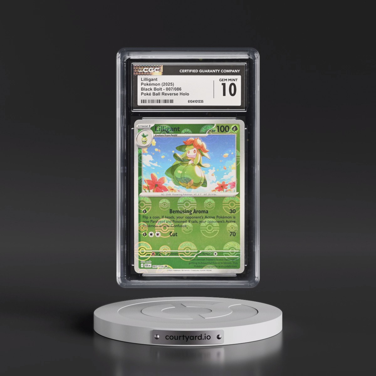 2025 Black Bolt - BLK EN #007/086 Lilligant - Reverse Holo Poké Ball (CGC 10 GEM MINT)