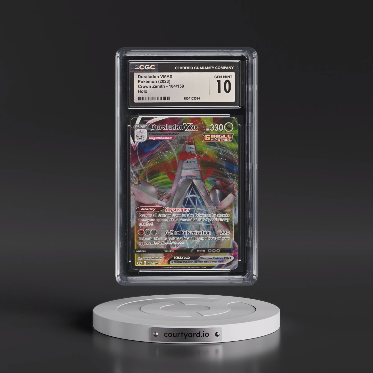 2023 Crown Zenith #104/159 Duraludon VMAX - Holo (CGC 10 GEM MINT)