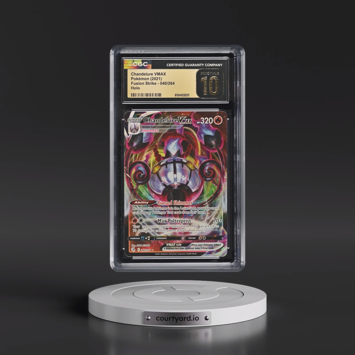 2019 Fusion Strike #040/264 Chandelure VMAX - Holo (CGC 10 PRISTINE)