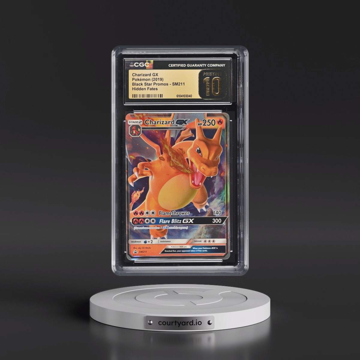 2016 Black Star Promos - Sun & Moon #SM211 Charizard GX - Hidden Fates Tin (Holo) (CGC 10 PRISTINE)