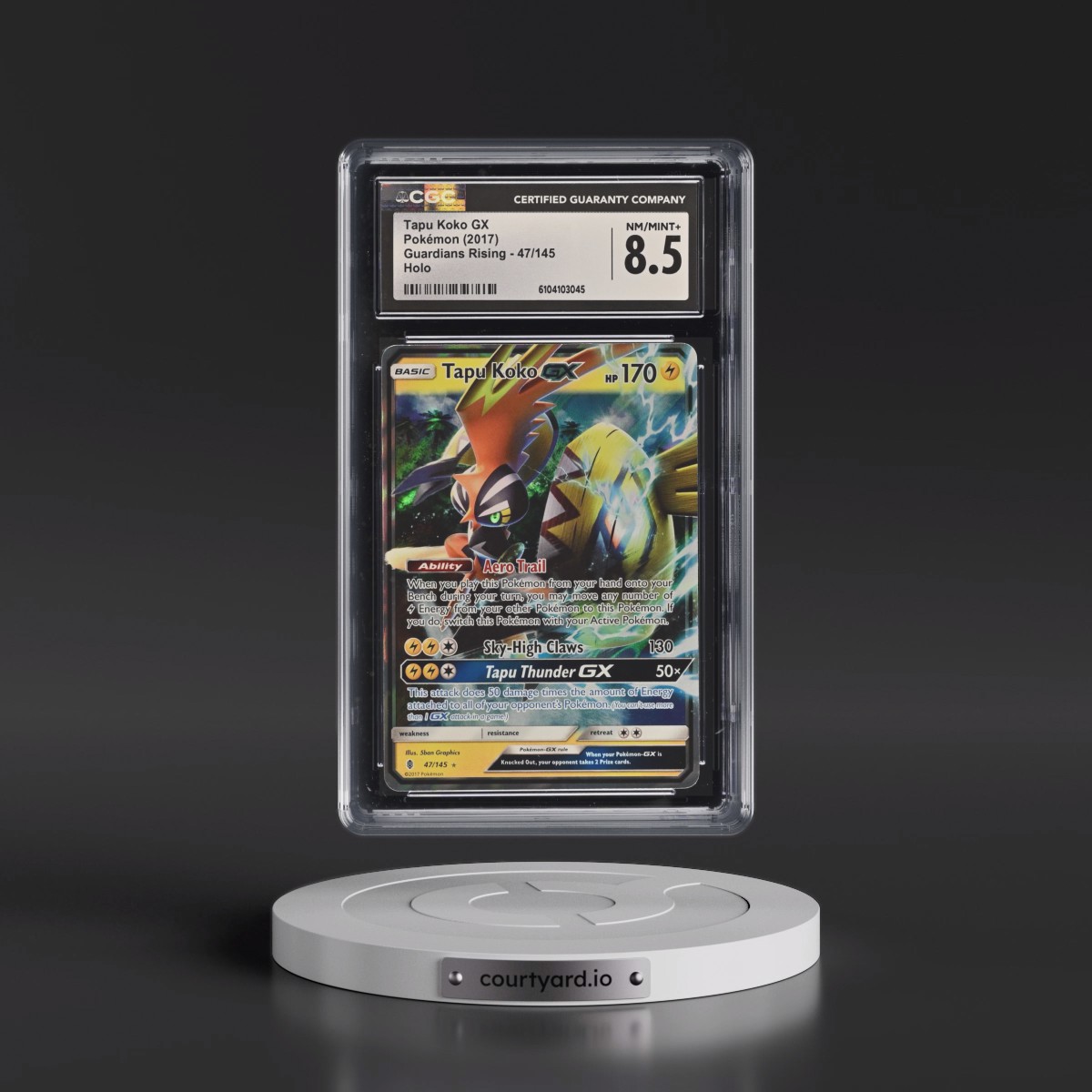 2017 Pokémon Sun & Moon Guardians Rising #47 Tapu Koko GX - Holo (CGC 8.5 NM-MT+)