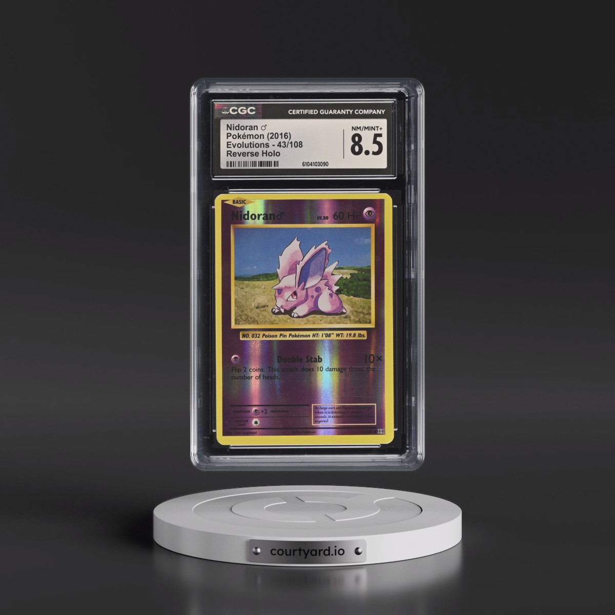 2016 Evolutions #43/108 Nidoran Ð - Reverse Holo (CGC 8.5 NM-MT+)