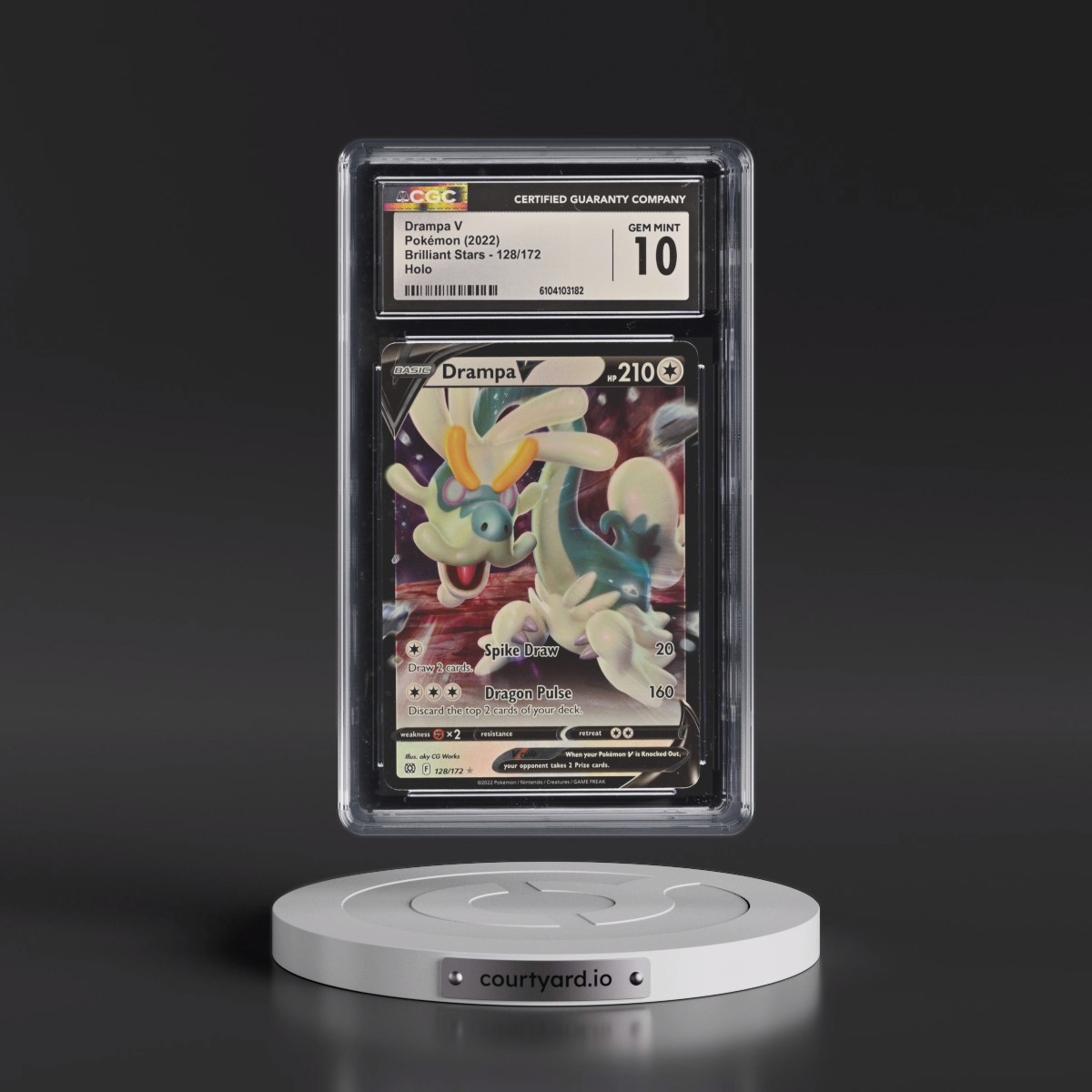 2022 Brilliant Stars #128/172 Drampa V - Holo (CGC 10 GEM MINT)