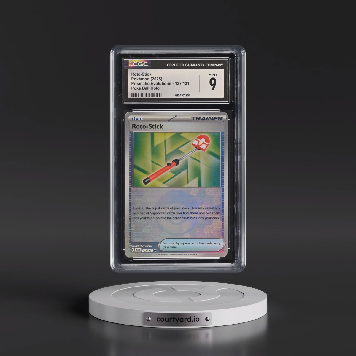2024 Prismatic Evolutions - PRE EN #127/131 Roto-Stick - Poké Ball Holo (CGC 9 MINT)