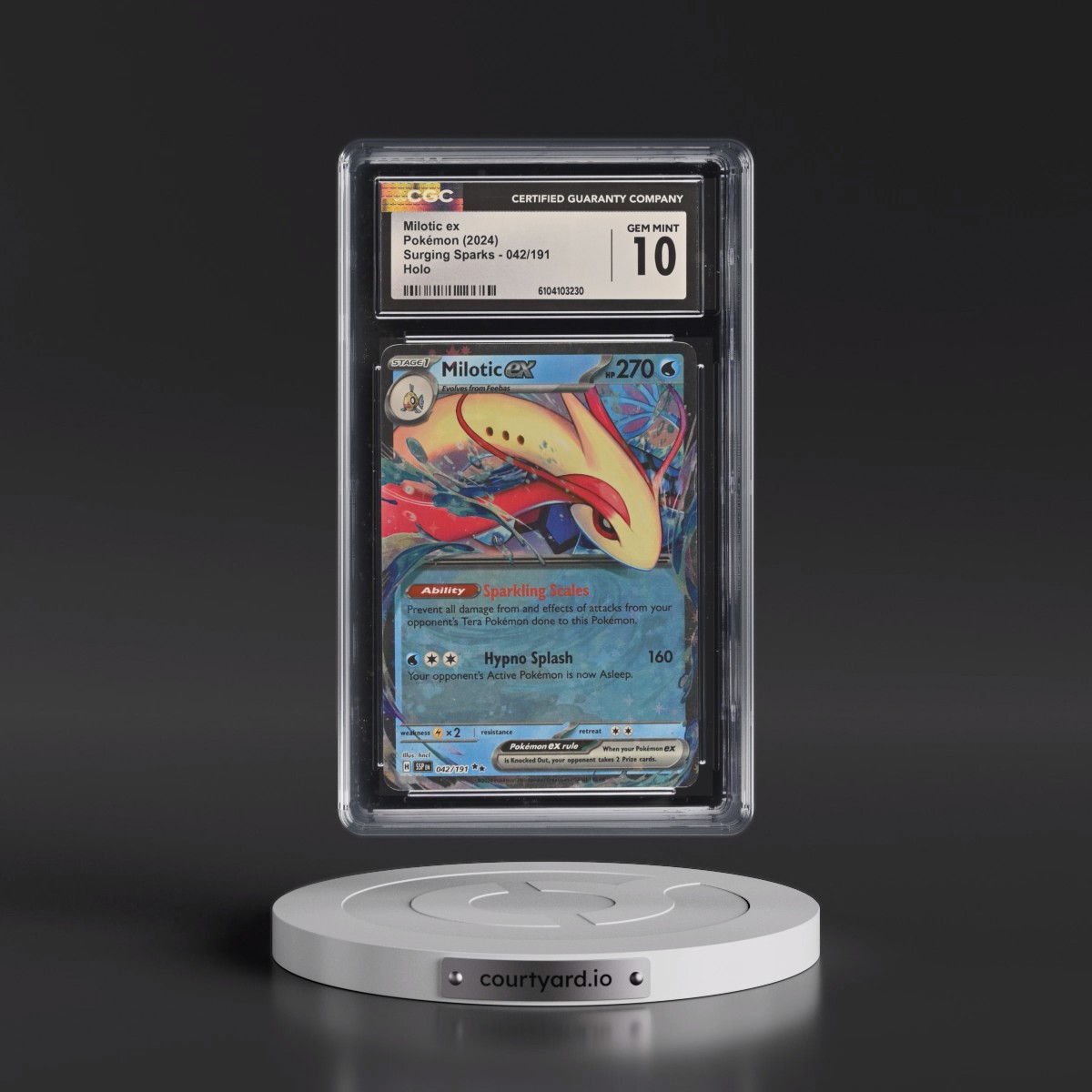 2024 Pokémon Ssp EN-Surging Sparks #042 Milotic EX - Holo (CGC 10 GEM MINT)