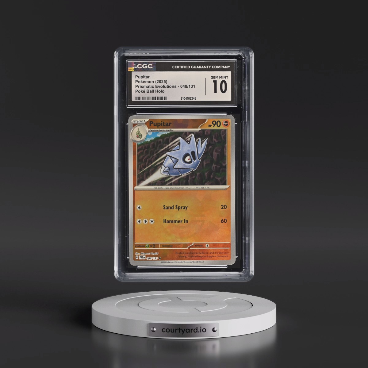 2024 Prismatic Evolutions - PRE EN #048/131 Pupitar - Poké Ball Holo (CGC 10 GEM MINT)