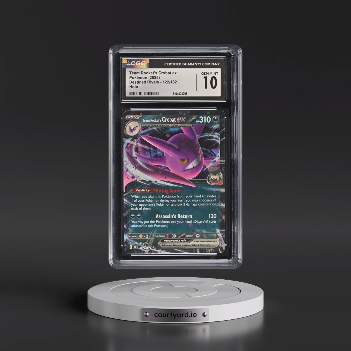 2025 Destined Rivals - DRI EN #122/182 Team Rocket's Crobat ex - Holo (CGC 10 GEM MINT)