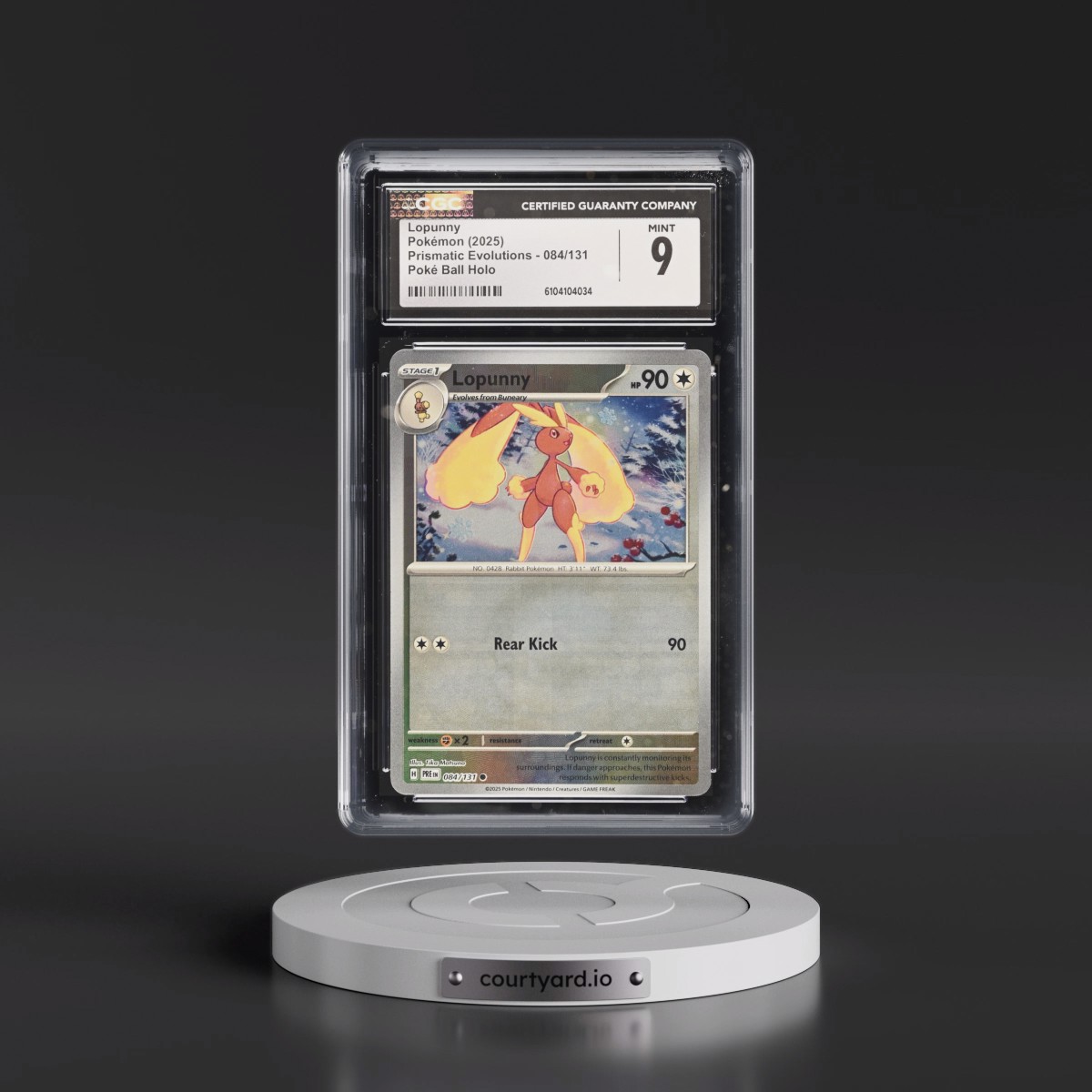 2025 Prismatic Evolutions - PRE EN #084/131 Lopunny - Poké Ball Holo (CGC 9 MINT)