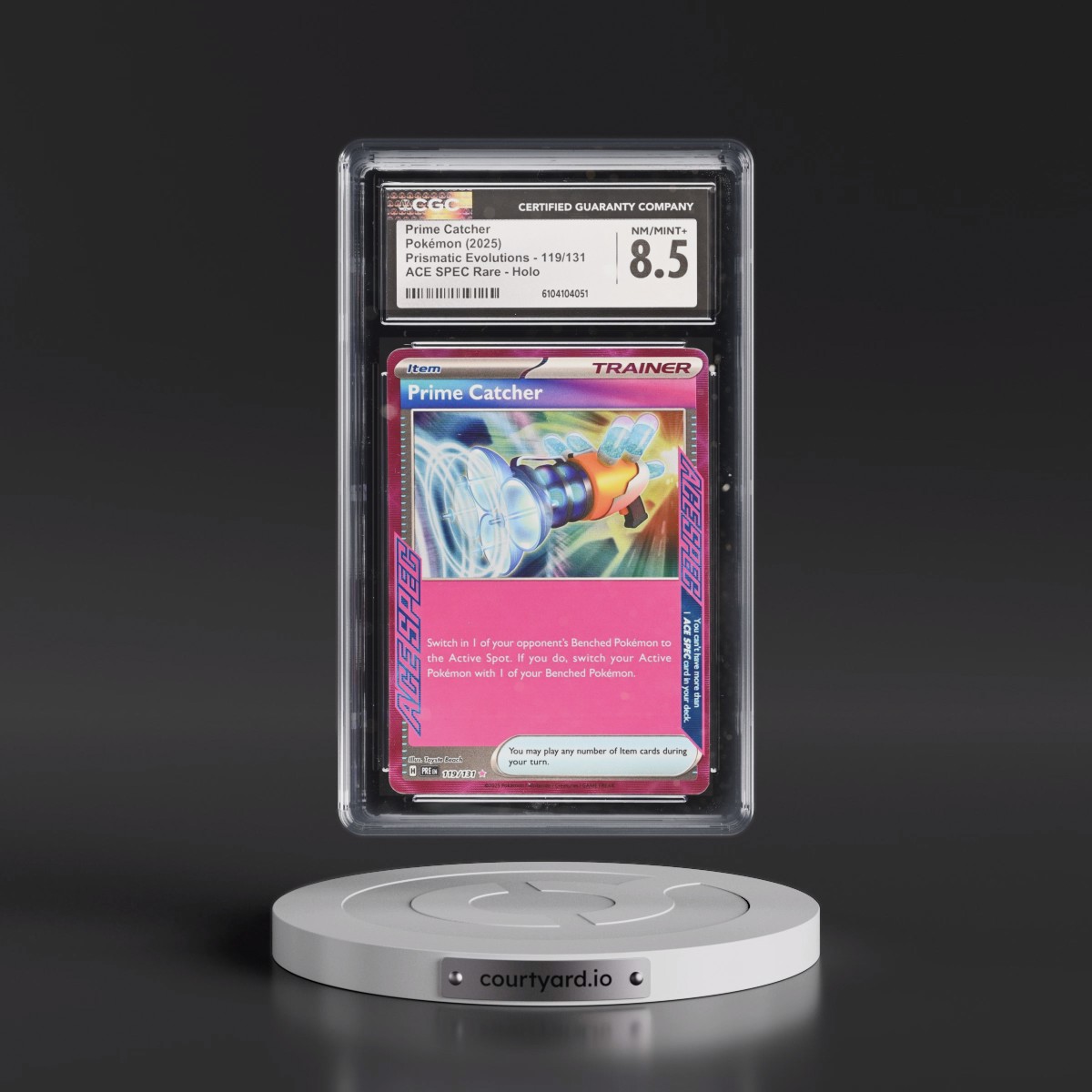 2024 Prismatic Evolutions - PRE EN #119/131 Prime Catcher - ACE SPEC Rare Holo (CGC 8.5 NM-MT+)