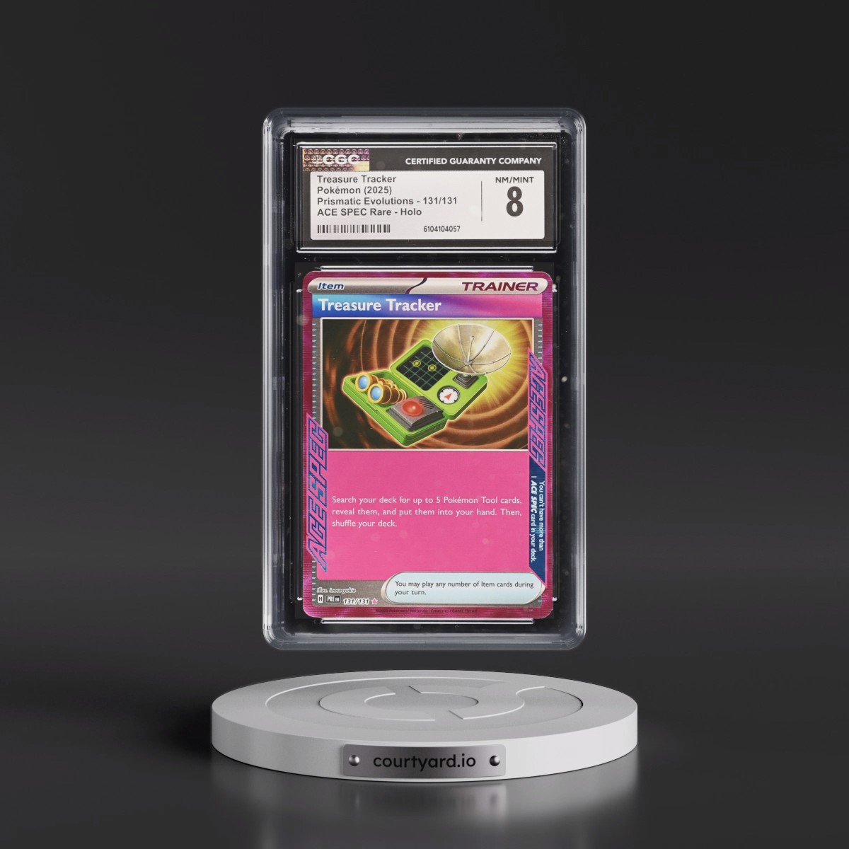 2024 Prismatic Evolutions - PRE EN #131/131 Treasure Tracker - ACE SPEC Rare Holo (CGC 8 NM-MT)