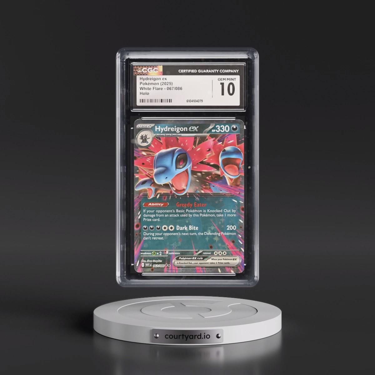 2025 White Flare - WHT EN #067/086 Hydreigon ex - Holo (CGC 10 GEM MINT)