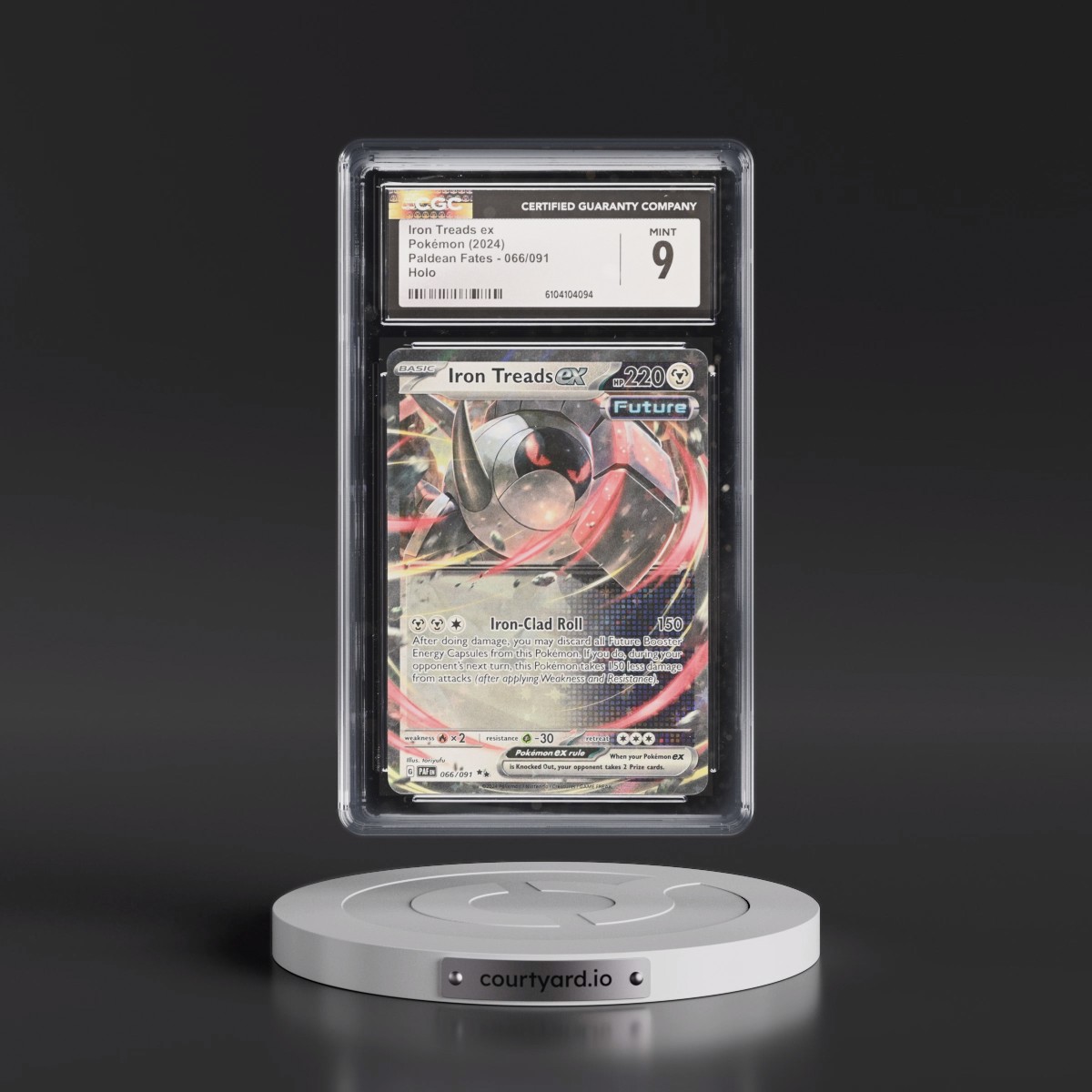 2024 Pokémon Paf EN-Paldean Fates #066 Iron Treads EX - Holo (CGC 9 MINT)
