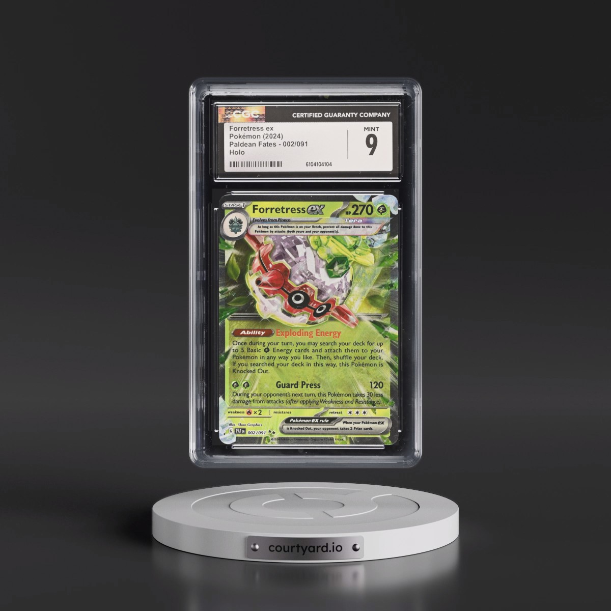 2024 Paldean Fates - PAF EN #002/091 Forretress ex - Holo (CGC 9 MINT)
