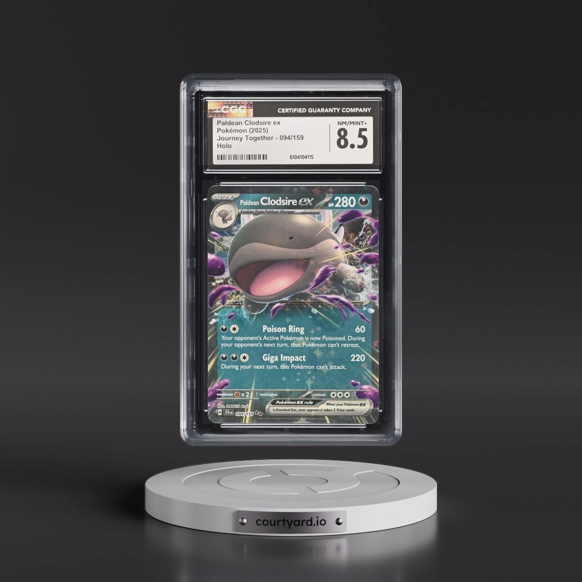 2025 Journey Together - JTG EN #094/159 Paldean Clodsire ex - Holo (CGC 8.5 NM-MT+)