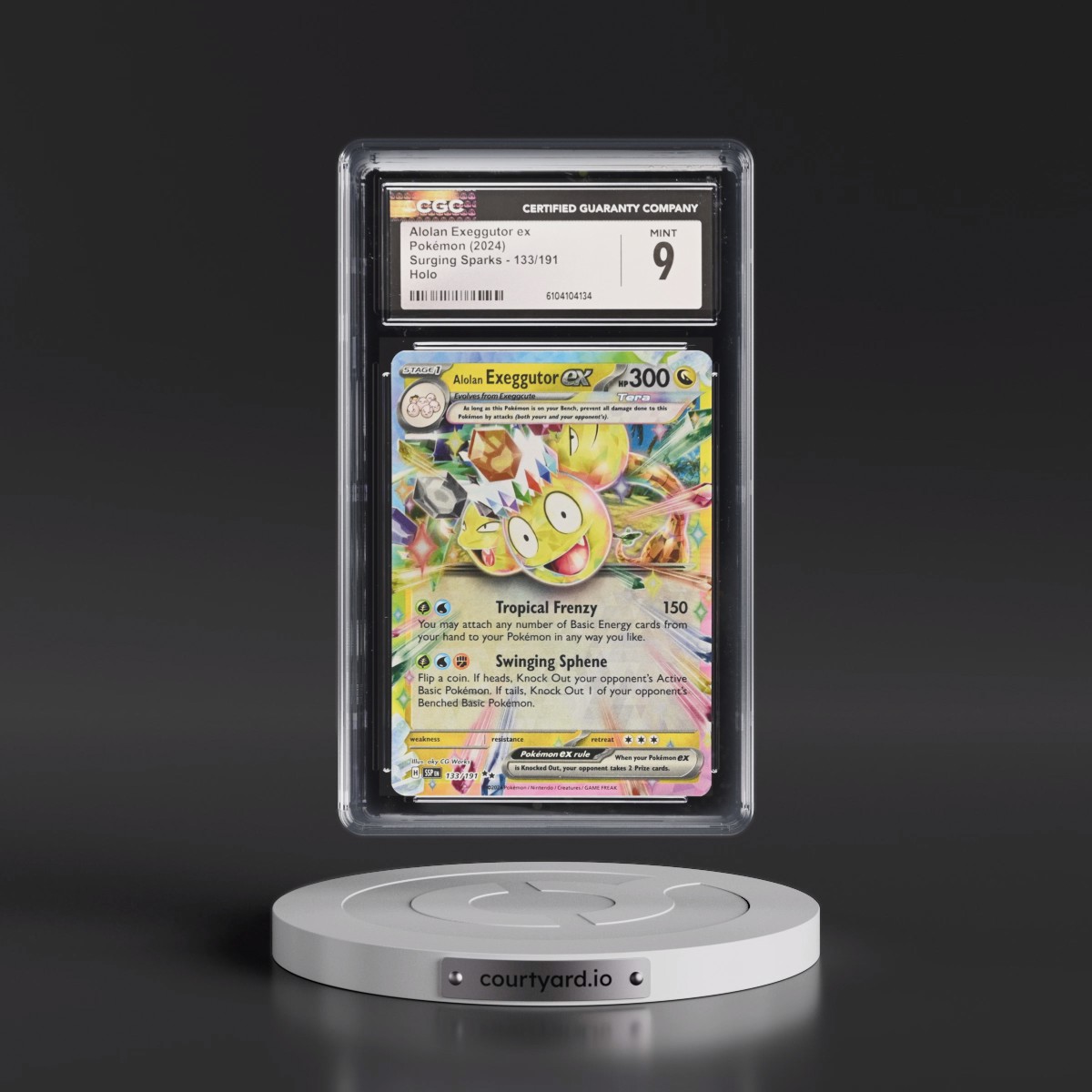 2024 Pokémon Ssp EN-Surging Sparks #133 Alolan Exeggutor EX - Holo (CGC 9 MINT)