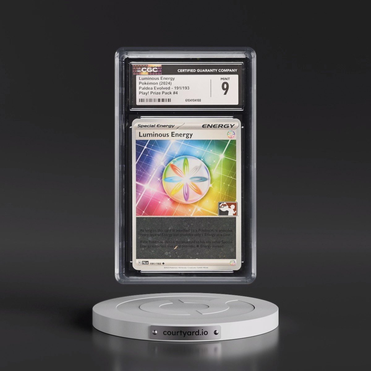 2023 Paldea Evolved - PAL EN #191/193 Luminous Energy - Play! Pokémon Prize Pack #4 (CGC 9 MINT)