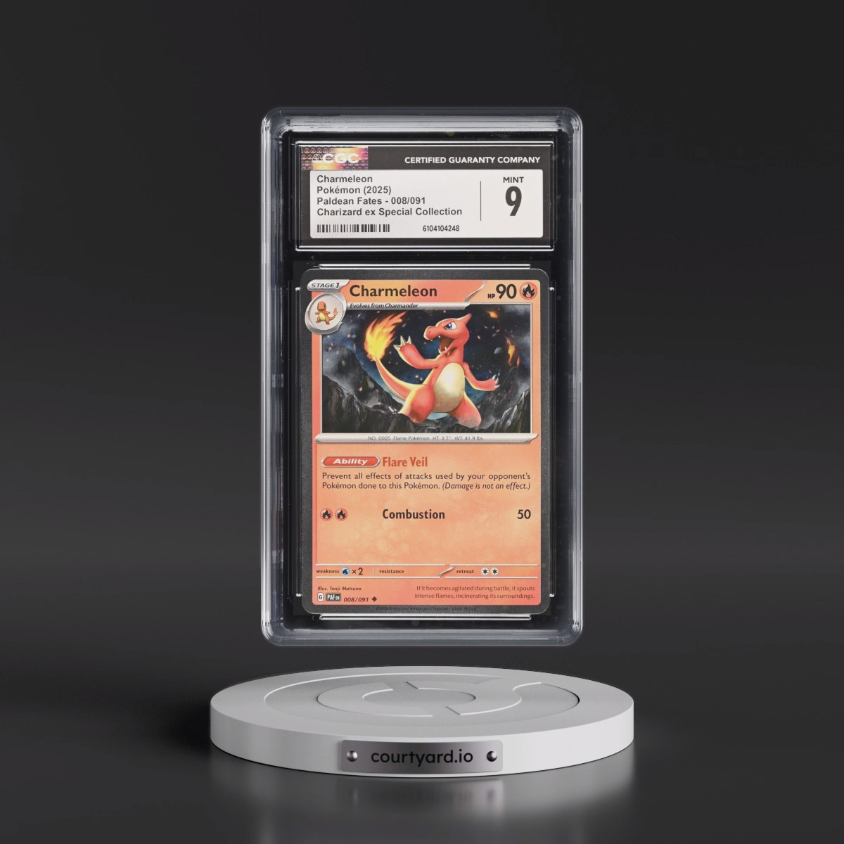 2024 Paldean Fates - PAF EN #008/091 Charmeleon - Charizard ex Special Collection (Cosmos Holo) (CGC 9 MINT)