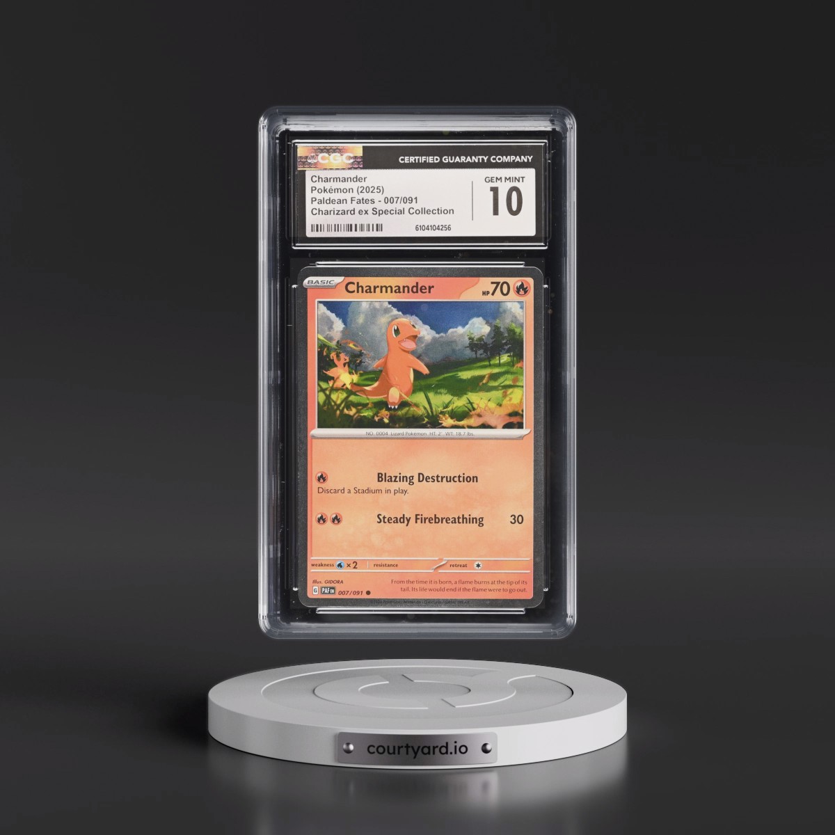 2024 Paldean Fates - PAF EN #007/091 Charmander - Charizard ex Special Collection (Cosmos Holo) (CGC 10 GEM MINT)