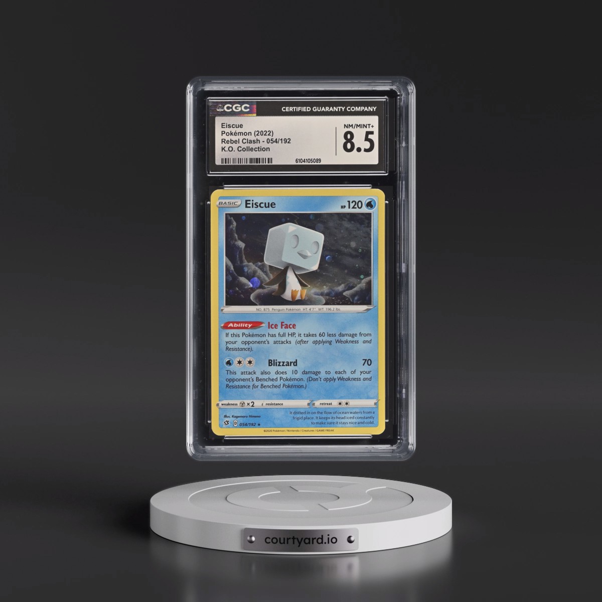 2020 Rebel Clash #054/192 Eiscue - Cosmos Holo Knock Out Collection (CGC 8.5 NM-MT+)