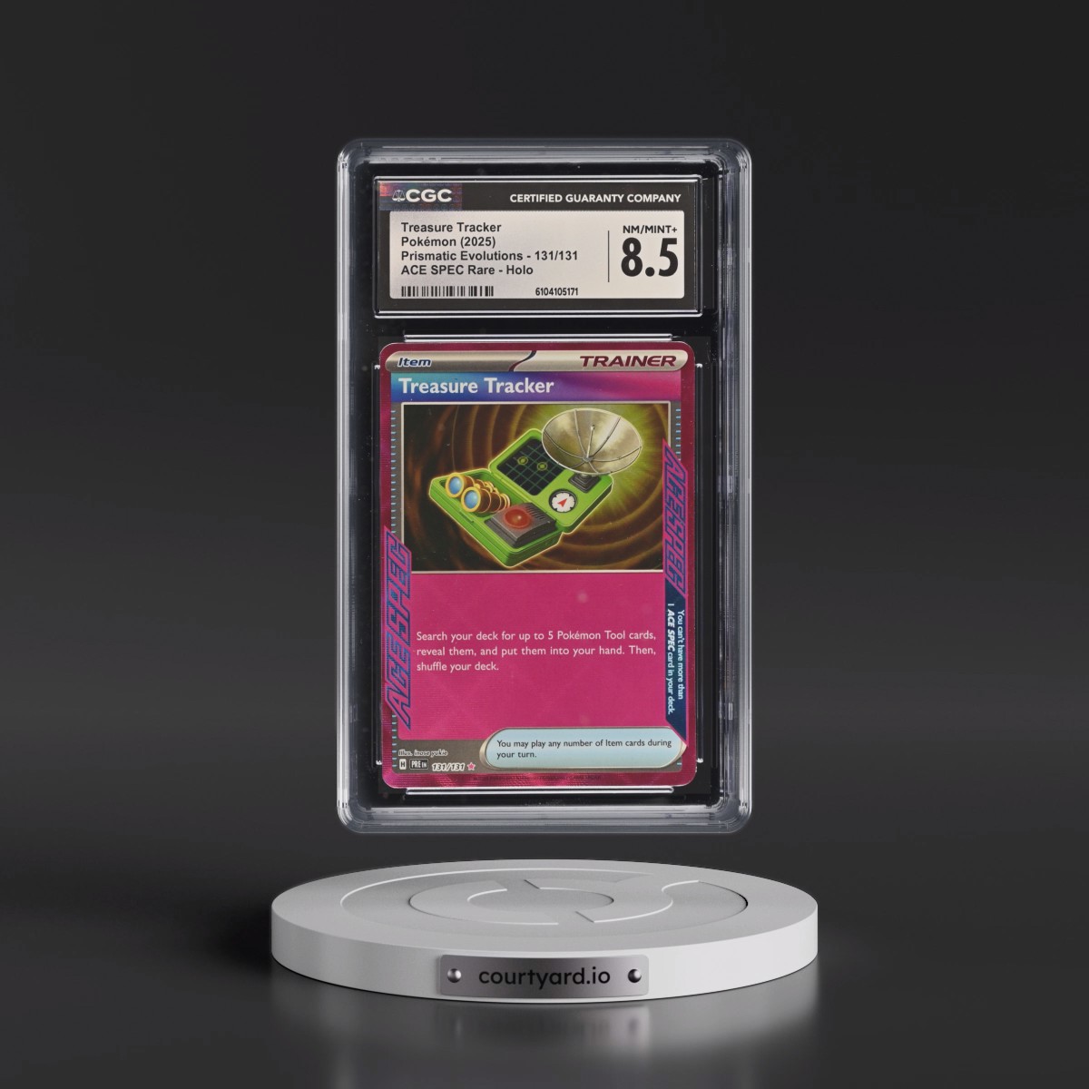 2024 Prismatic Evolutions - PRE EN #131/131 Treasure Tracker - ACE SPEC Rare Holo (CGC 8.5 NM-MT+)